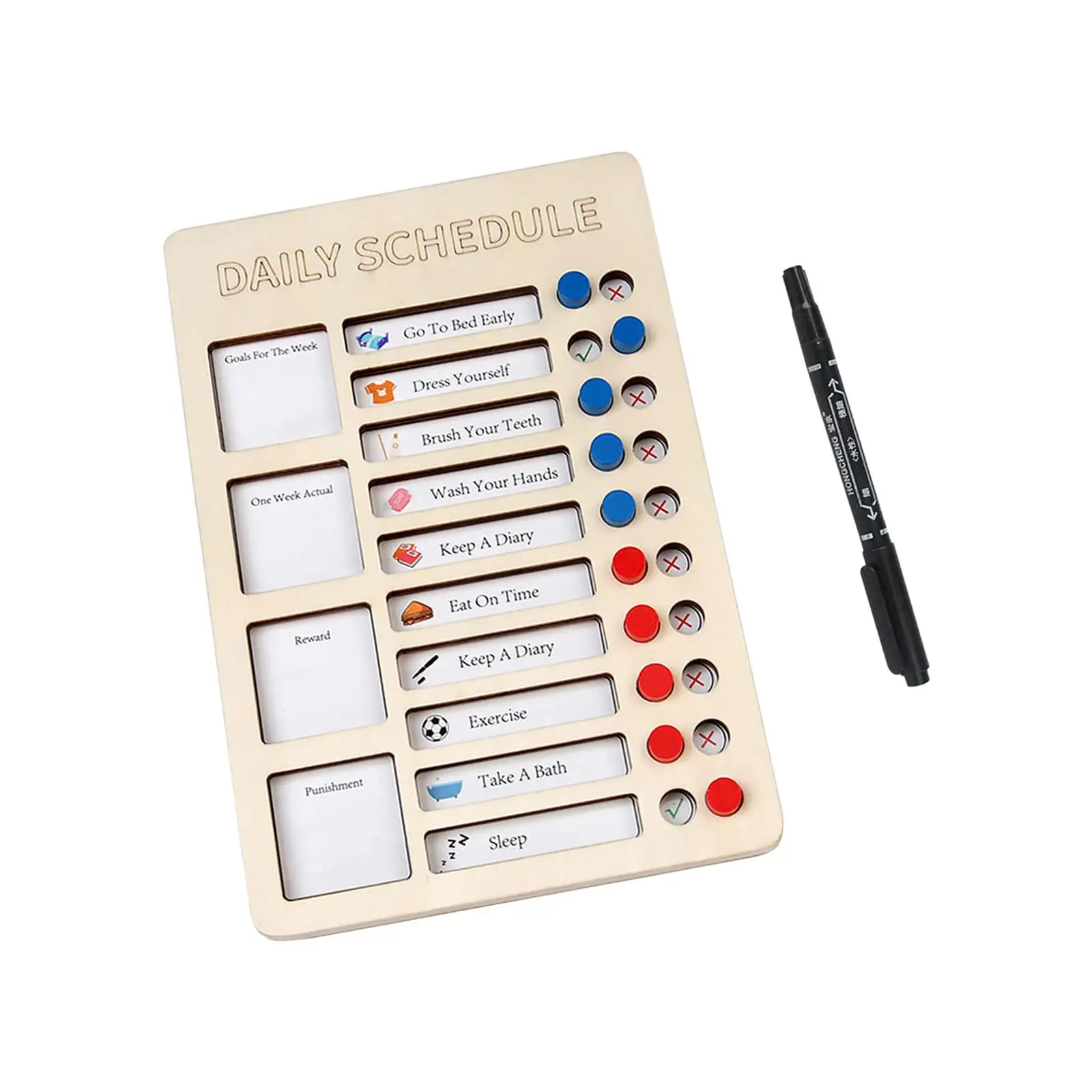 Daily Schedule Board Notepad Resuable with Pen 15x22cm for Kids Adults Detachable Routine Chart to Do List Board Behavior Chart