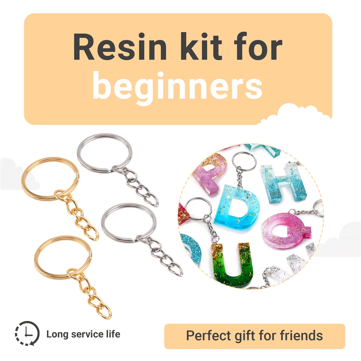 مجموعة قوالب راتينج الحروف العكسية من ABQR، قالب سيليكون للراتنج DIY، مجموعة صنع سلسلة مفاتيح من راتنجات الإيبوكسي المزخرفة #5