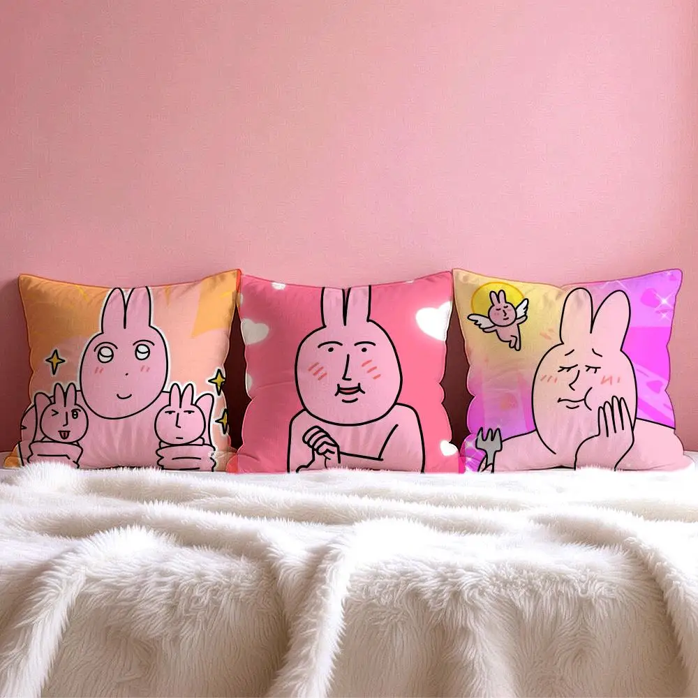 Federa per Cuscino Coniglio Amico, Multiuso per Casa e Auto - Reversibile, Morbida e Resistente per Uso Quotidiano