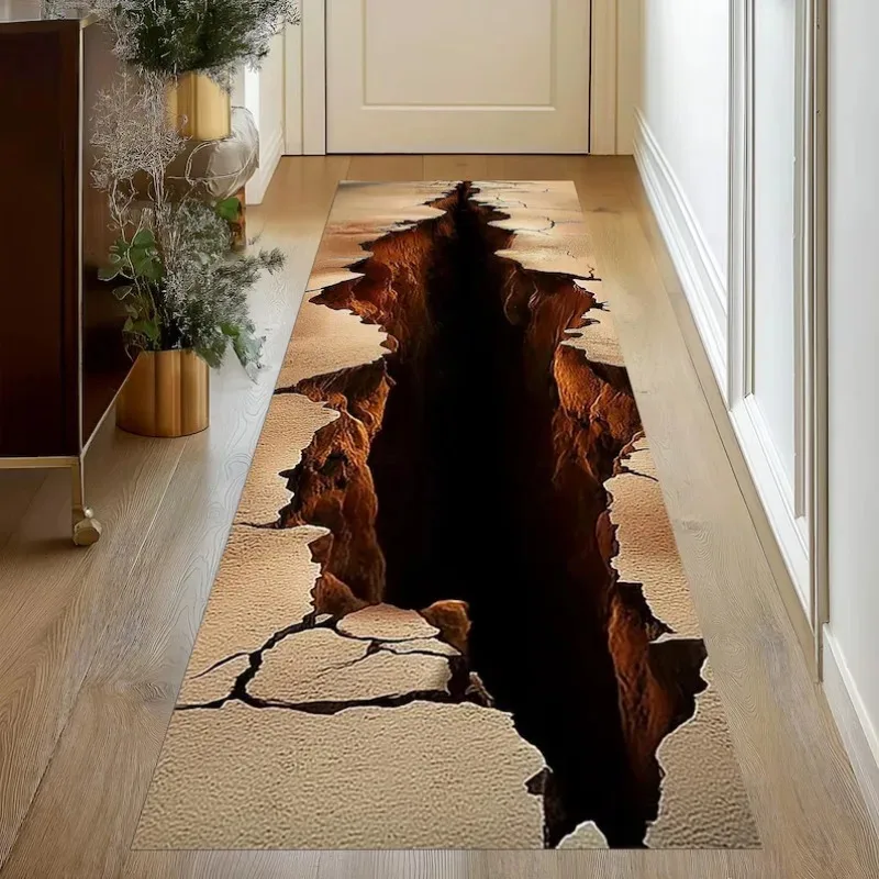 VIKAMA 3D Abyss Fracture Rug: Shattered Floor Mat A Stylish Decorative Rug That Creates A Dramatic Illusion Of Depth.
