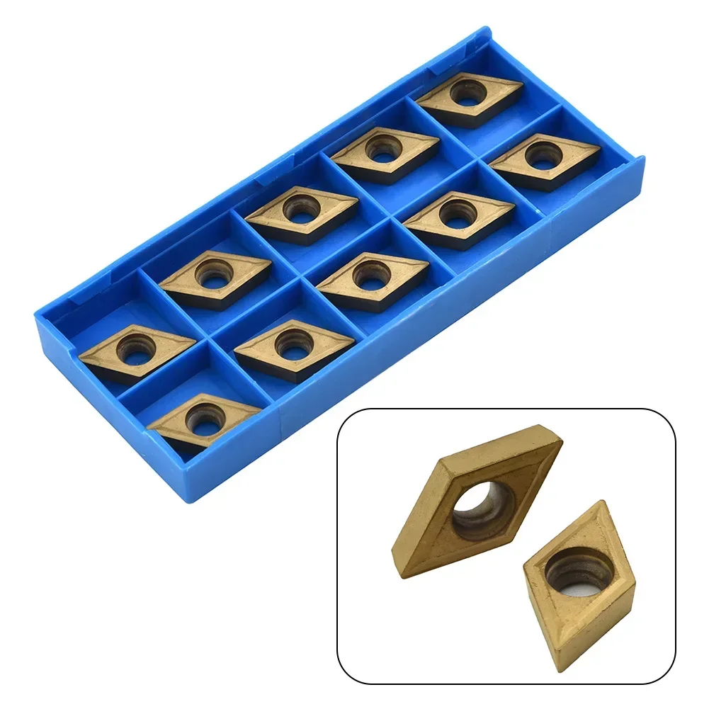 10pcs DCMT11T304-HM YBC251 Carbide Inserts Blades For Lathe Turning Holder Semi-finishing Lathe Blade For Turning Tool Holders