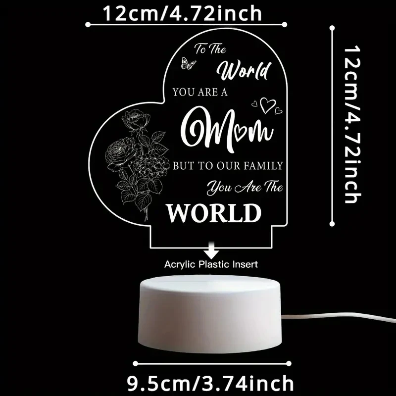 1PC Heart-shaped Nightlight Festival Gift Mother Souvenir Gift Atmosphere Table Lamp