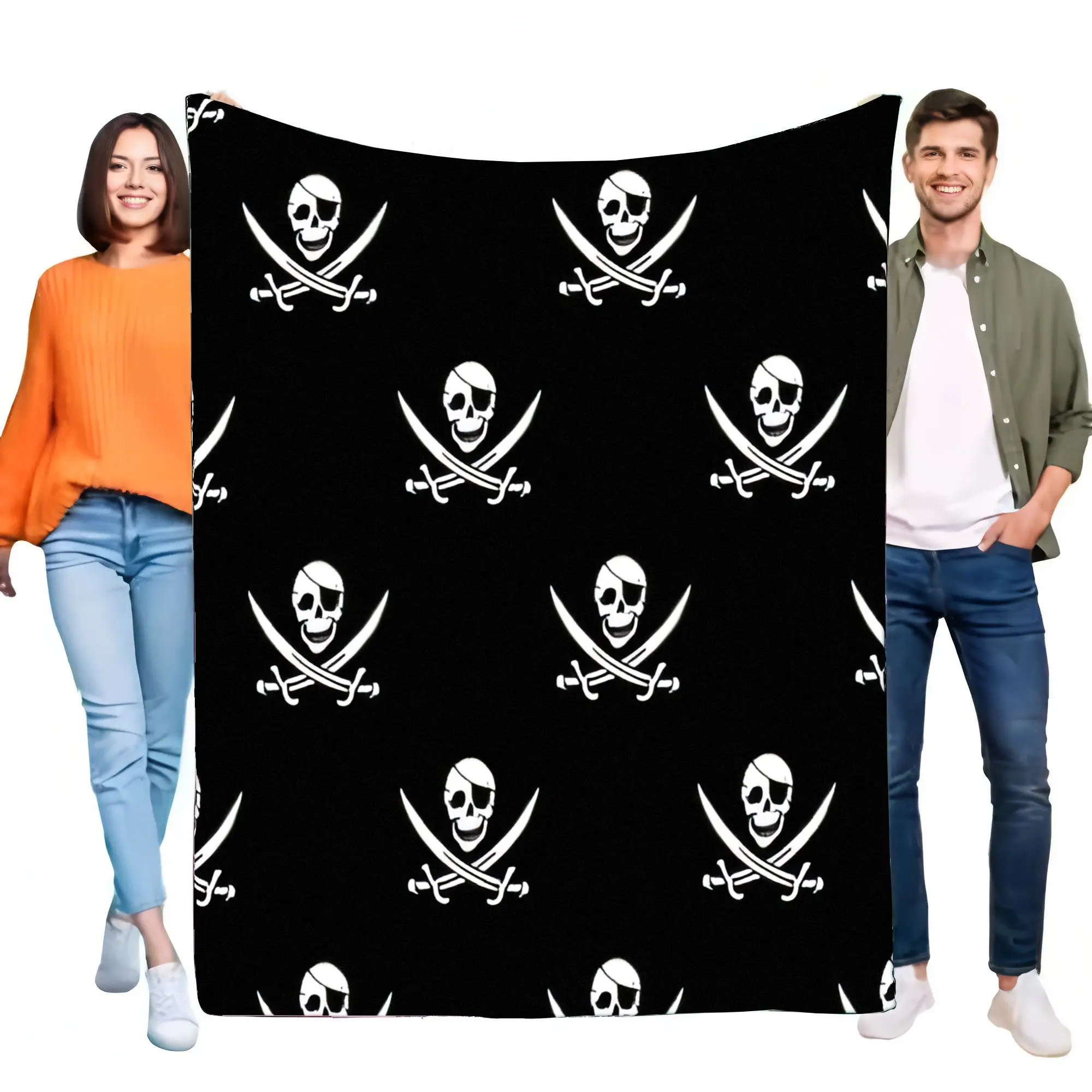 Pirate Skull and Crossbones Blanket Soft Cozy Throw Ideal for Bed Sofa Indoor Outdoor Use Perfect Gift for Kids and Adults Styli