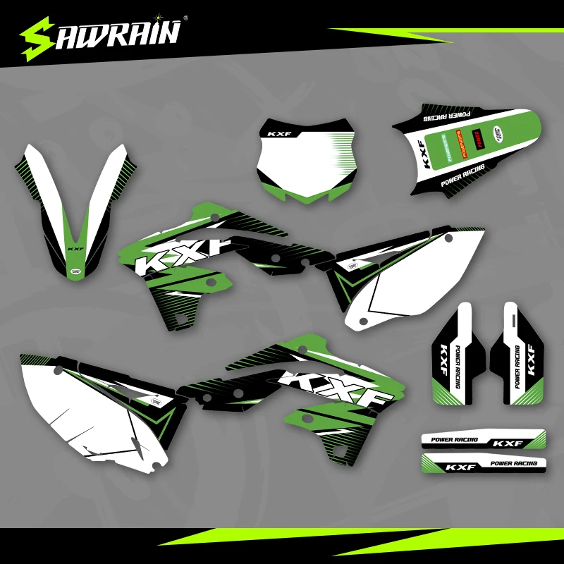 

Sawrain Motorcycle Graphics Backgrounds Decal Stickers Kits for KAWASAKI 13-16KX250F 01