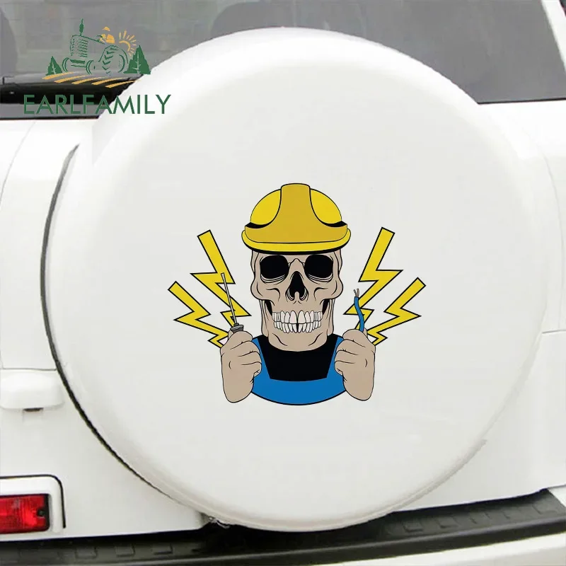

EARLFAMILY 43 см x 37,7 см для электрика, череп, автомобильные наклейки, виниловый материал, наклейка, водостойкий солнцезащитный крем, окклюзия, царапины