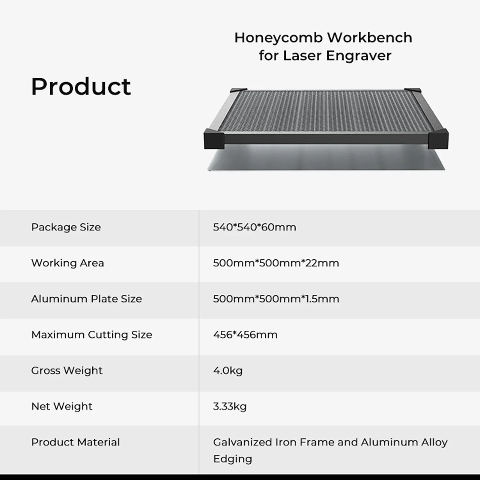 Laser Engraver  Honeycomb Working Table for Falcon 2 and CO2/Diode/Fiber Laser Engraving Machine 500*500mm Tools