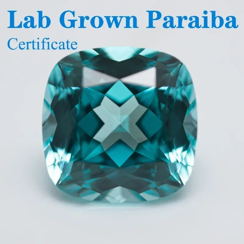 

Top Lab Grown Paraíba Square Cushion VVS1 Selectable AGL Certificate for Gemstone Charms Beads Diy Jewelry Making Materials