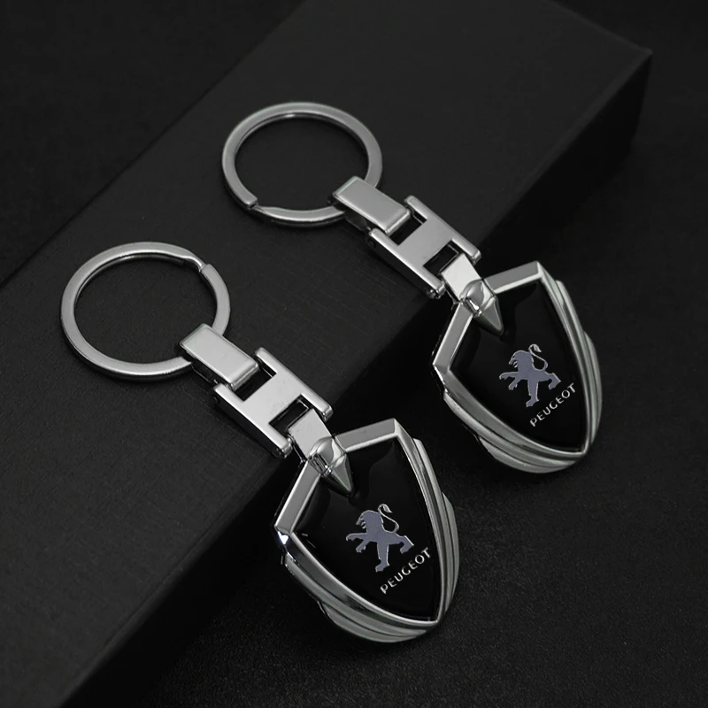 Logo Metal Alloy Car Keychain Pendant Key Ring Auto Key Accessories For Peugeot 206 207 307 308 408 508 301 3008 2008 5008 RCZ