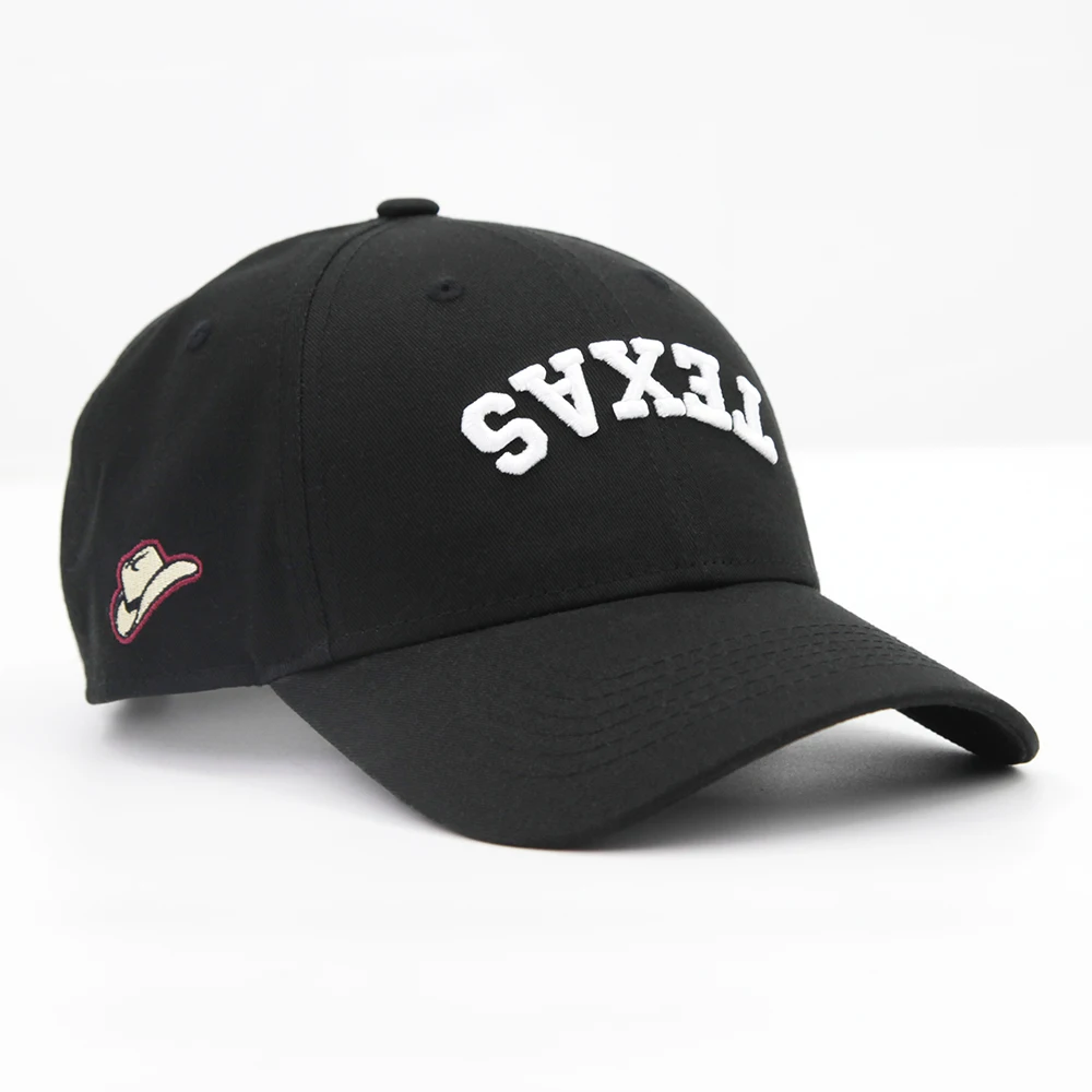 قبعة بيسبول للجنسين بشعار TEXAS مطرزة ثلاثية الأبعاد عالية الجودة مناسبة للرياضات الخارجية وقبعات السفر