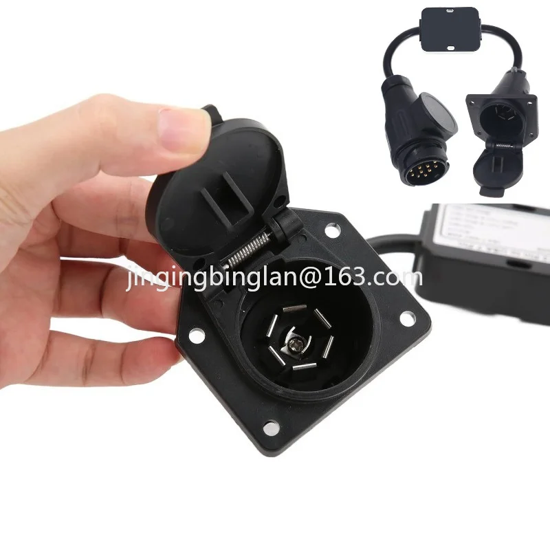 Factory Direct European 13-pin to American 7-pin Adapter Trailer Wiring Harness Brake Steering Line  Tail Light Line Converter