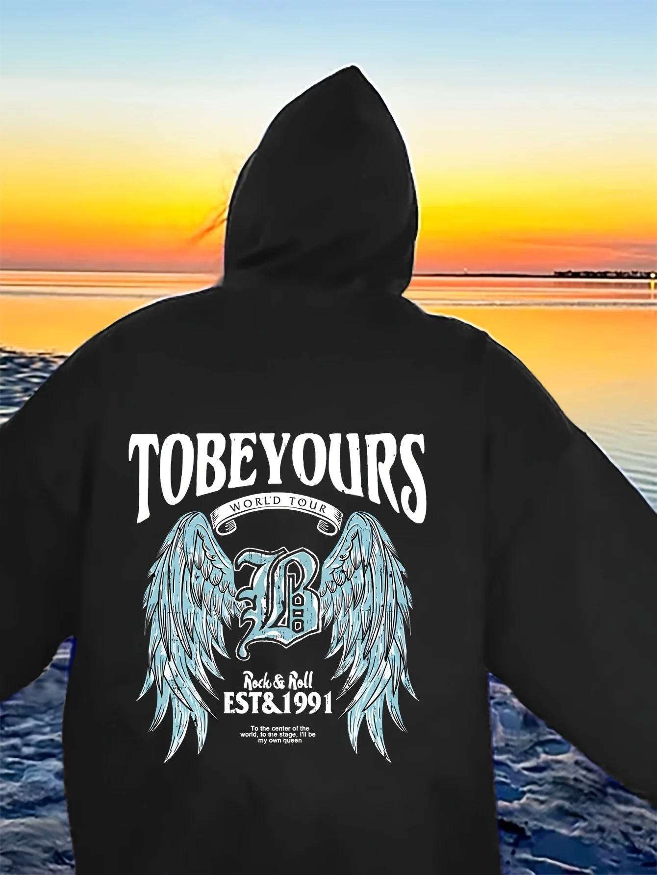 

Wings Graphic Printing Autumn and Winter Cotton Men's and Women's Hoodies Casual Outdoor Street Sports Loose Training Brand