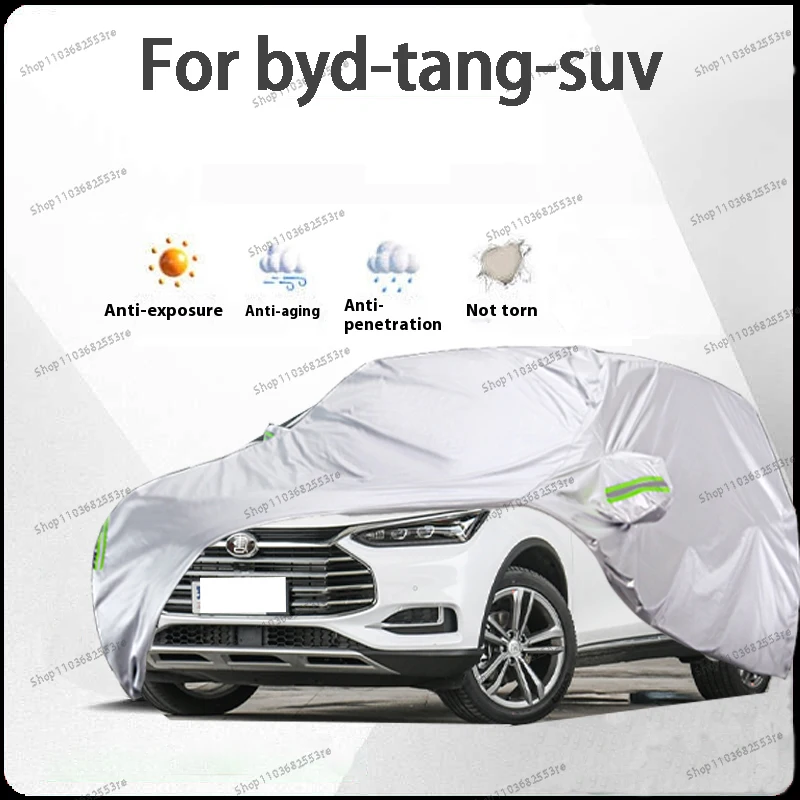 

Чехол для автомобиля BYD Tang Fit — водонепроницаемый, пылезащитный, солнцезащитный козырек (УФ), снегозащитный | Серебряное полное покрытие с защитой в течение всего дня