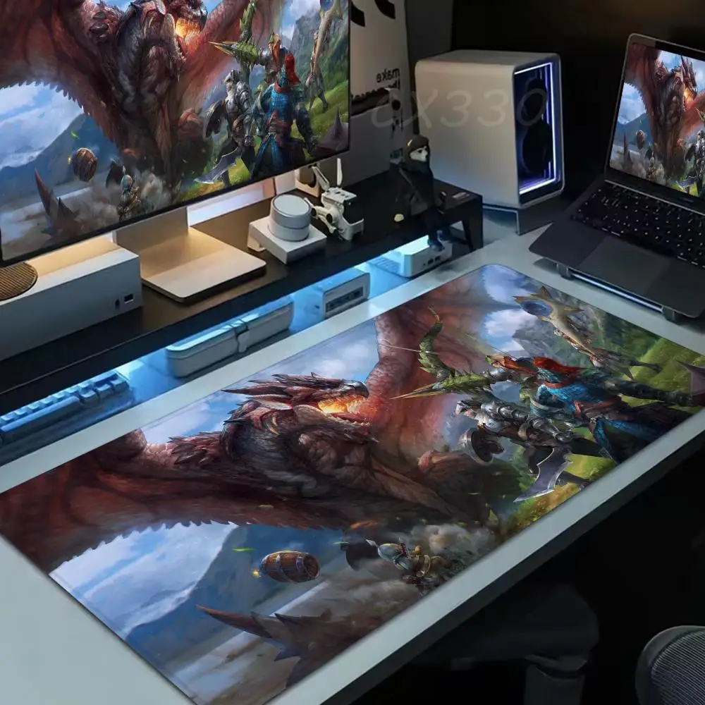 

Monster Hunter Wilds Mouse Pad Large Computer Mousepad Office 1000x500mm XXL Pc Gamer Non-slip Rubber Keyboard Deskmat