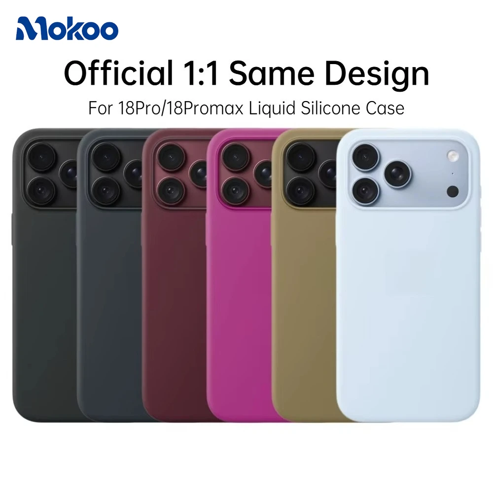 For IPhone 18 Pro 18 Pro Max 1:1 Original Replica Design for MagSafe Liquid Silicone Phone Case Wireless Charge Burgundy Cover