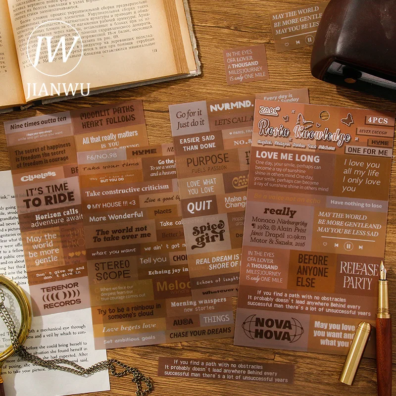 

JIANWU английская серия Chattering, винтажный английский текст, письмо, пейзажный материал, наклейка на коллаж, креативный DIY журнал, канцелярские принадлежности