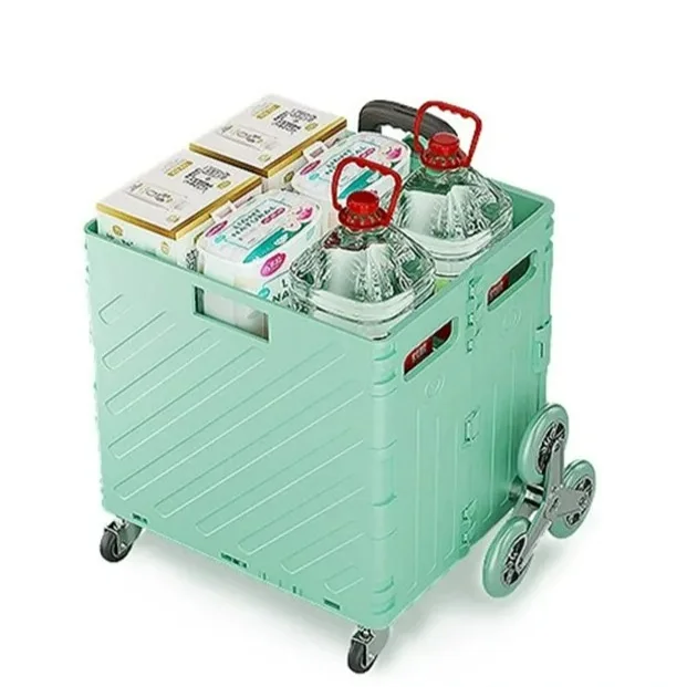 Factory Direct 2026 Foldable Shopping Sart with Cover, Portable Multifunctional Grocery Cart for Vegetables, Outdoor Camping, an