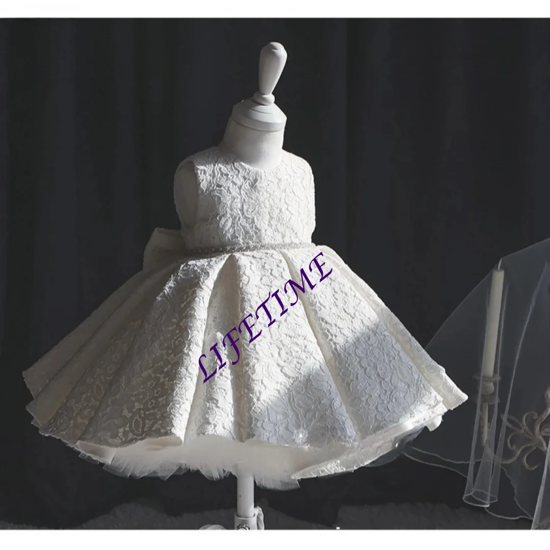 Customized Flower Girl Dress Baby First Birthday Wedding Princess Gown Children's Bridal Tutu Infant Pageant Formal Attire