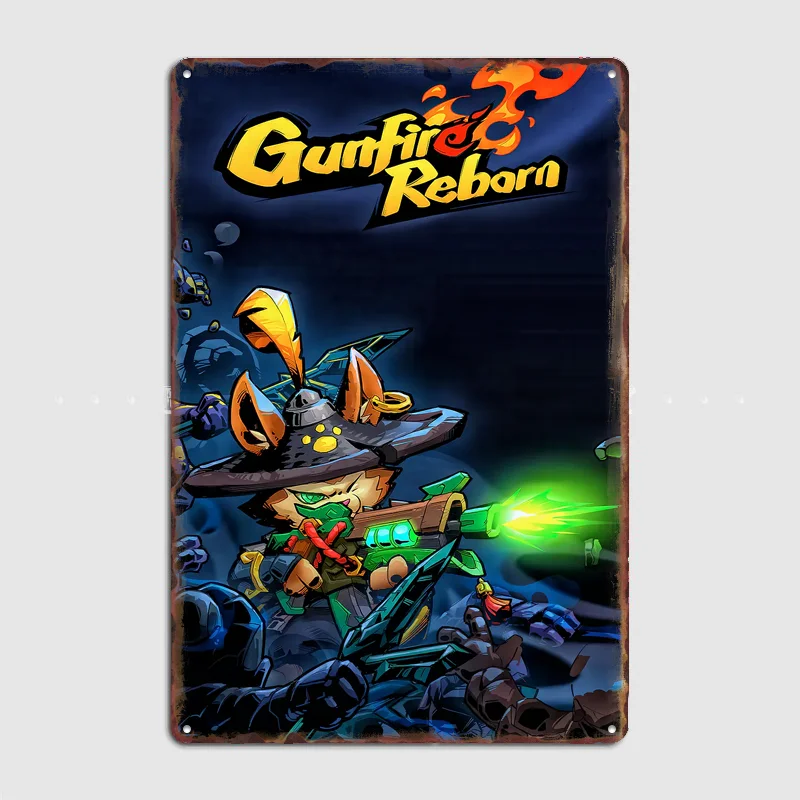 

Gunfire Reborn Game Cover Art Poster Metal Sign Pub Vintage Custom Bedroom Indoor Home Wall Decor Posters Room Decoration
