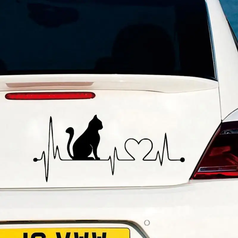 Adesivo Criativo para Carro com Coração de Gato, 2 Peças, Acessórios Exteriores para Caminhões, Automóveis e Motocicletas
