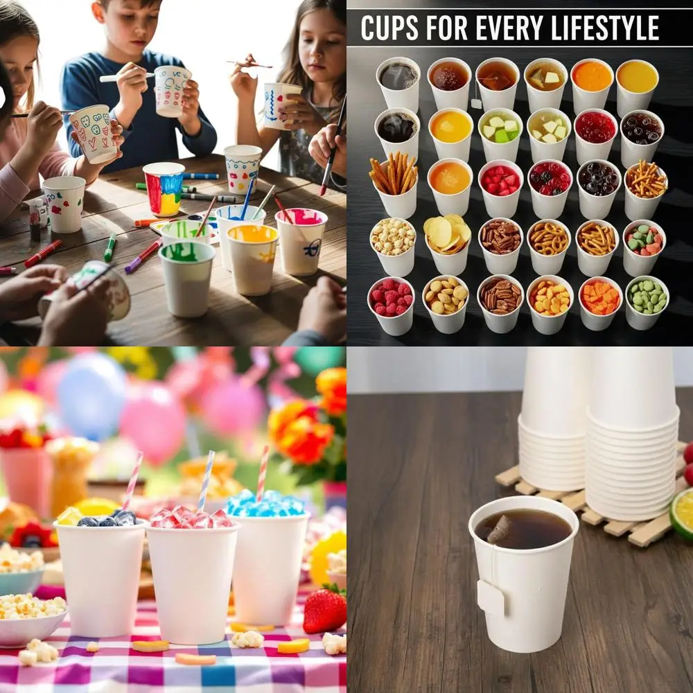 

Биоразлагаемые бумажные стаканчики на 12 унций — многоразовые для кофе, чая, сока и ежедневных напитков, идеально подходят для дома, офиса и вечеринок (1