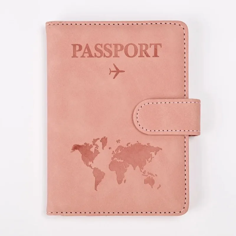 Leather Passport Holder Covers Case Waterproof Travel Credit Card Wallet Cute Passport Book for Women/Men Buckle Passport Cover