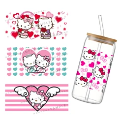 Valentine's Day Hello Kitty For Libbey 16oz Can Glass UV DTF Coffee Sanrio Can Wrap Libbey Glass Wrap