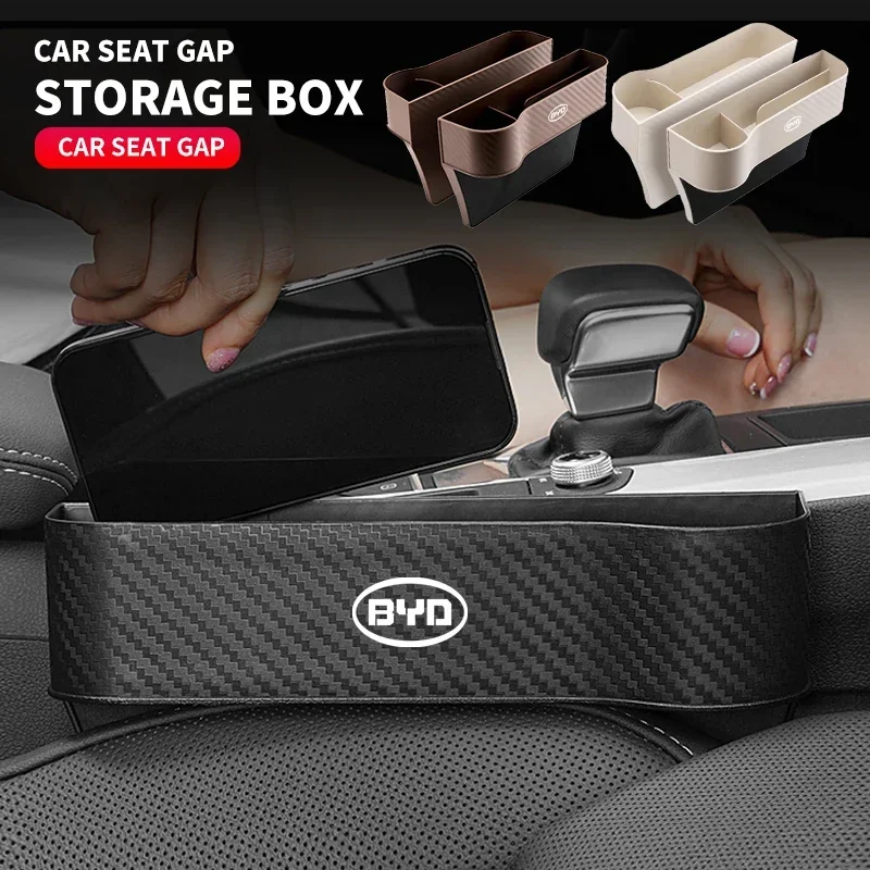 

Car Carbon Fiber Seat Gap Sundry Storage Box For BYD Auto Han Surui Tang S8 F3R Song Yuan Qin F3 S7 E5 M6 Atto F0 G3 I3 Ea1