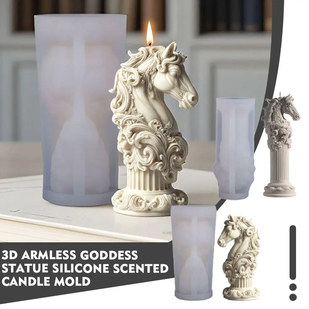 

Horse Totem Scented Candle Silicone Mold Relief Cloud Flower Vine Horse Plaster Resin Mold Handmade DIY Home Decor