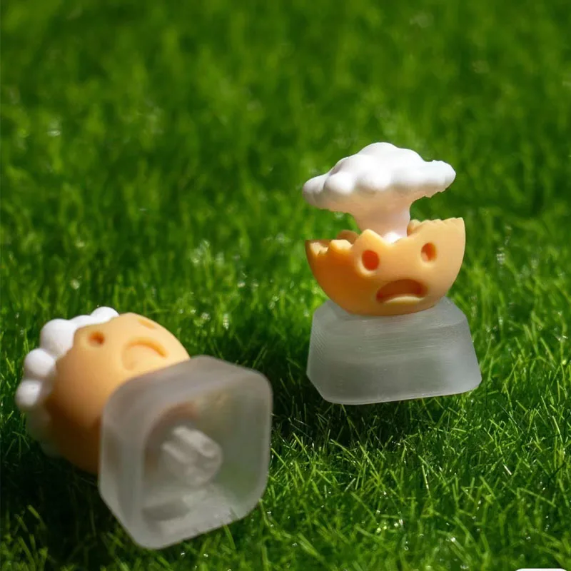Transparent Mushroom Cloud Keycap Creative Cute DIY Game Mechanical Key Cap Personalized Transparent Cherry MX  Funny Keycap
