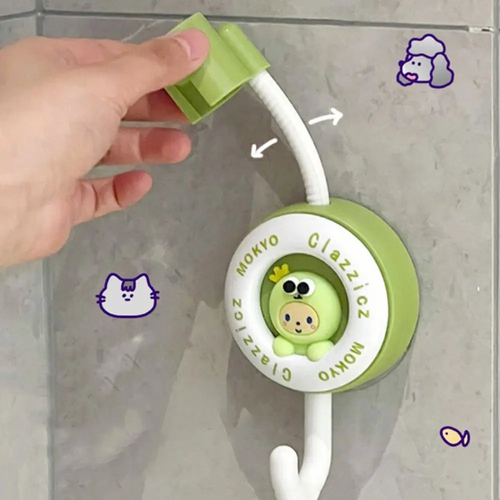 Cartoon Shower Head Holder 360 ° Rotation Adjustable Shower Bracket with Hook Wall Mounted Shower Stand Rack For Bathroom