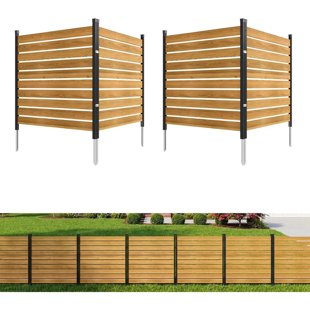 4-Panel Wooden Privacy Screen, 41x38 Inch Outdoor Barrier, Weatherproof for AC Units, Trash Cans, Garden Privacy