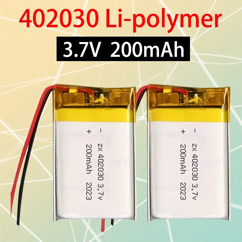 3.7V 200mAh 402030 LiPo Rechargeable Battery Pack for Smart Bracelet Voice Recorder GPS Tablet PC Webcam Tool