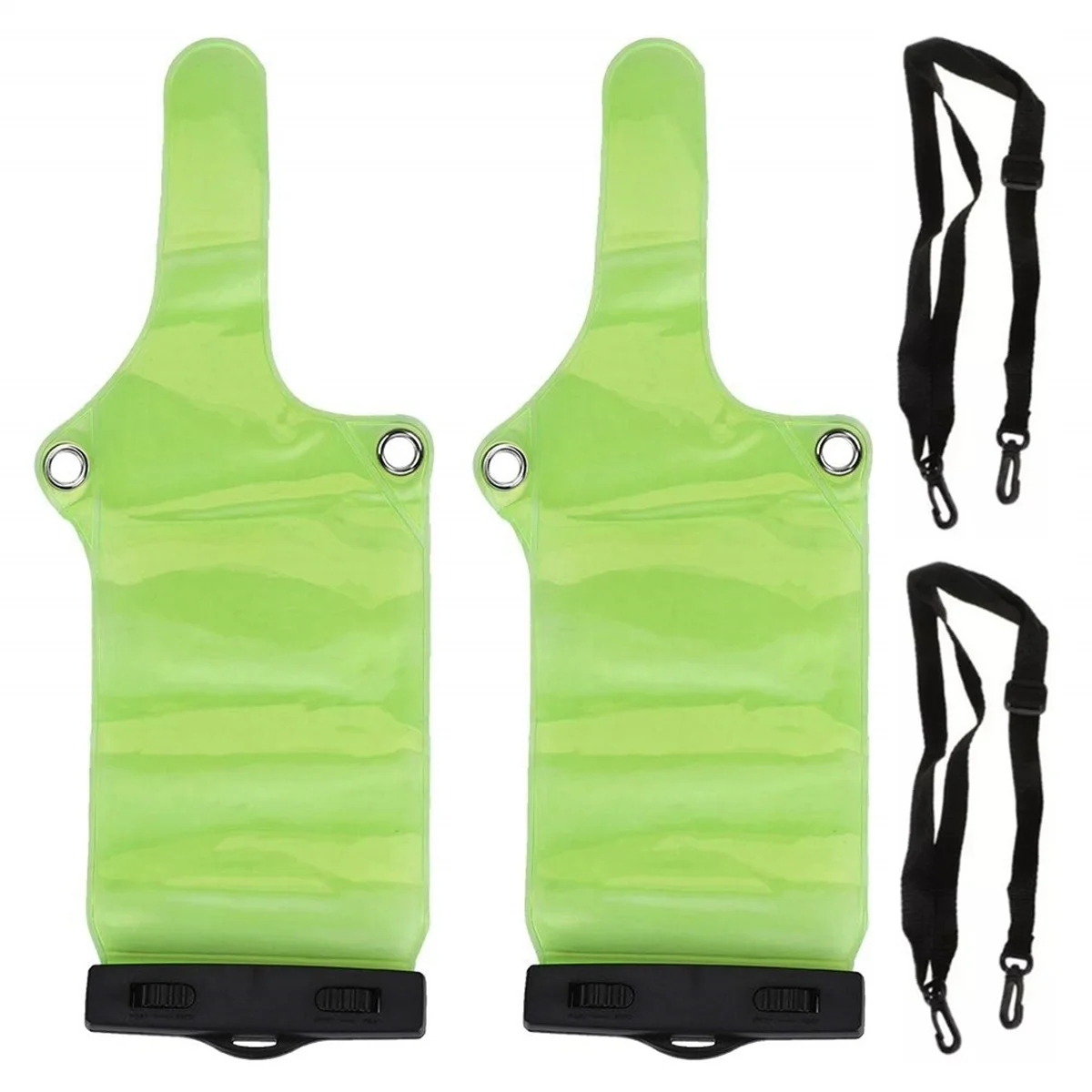 2Pcs Walkie Talkie Waterproof Bag Rainproof Bag with Strap for Quansheng UVK5(8) Baofeng UV-5R BF-888S Fluorescent