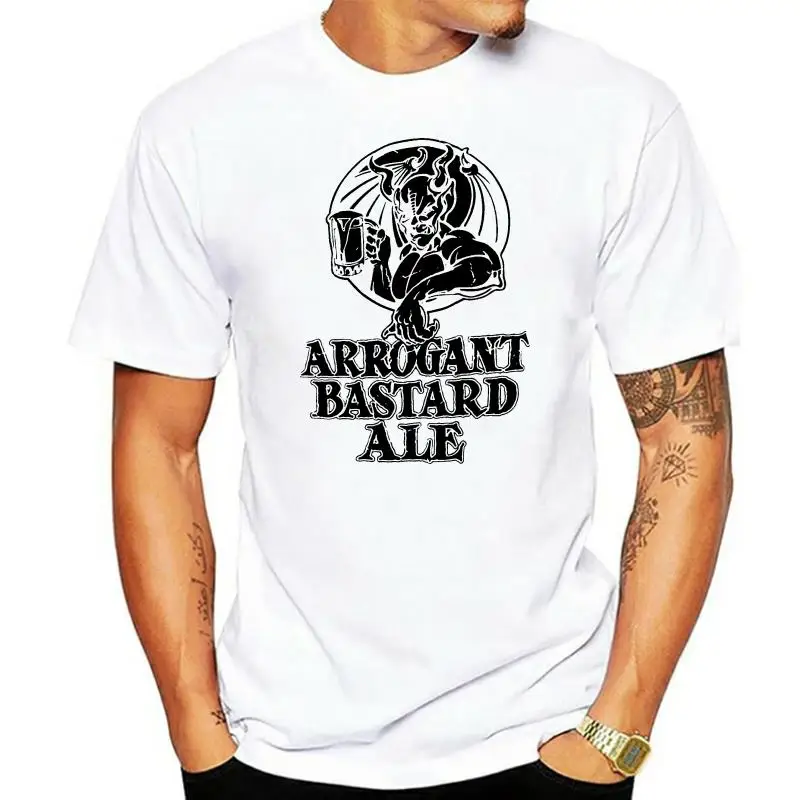 Stone Brewing Arrogant Bastard  White T-shirtknitted comfortable fabric  street style men t-shirt