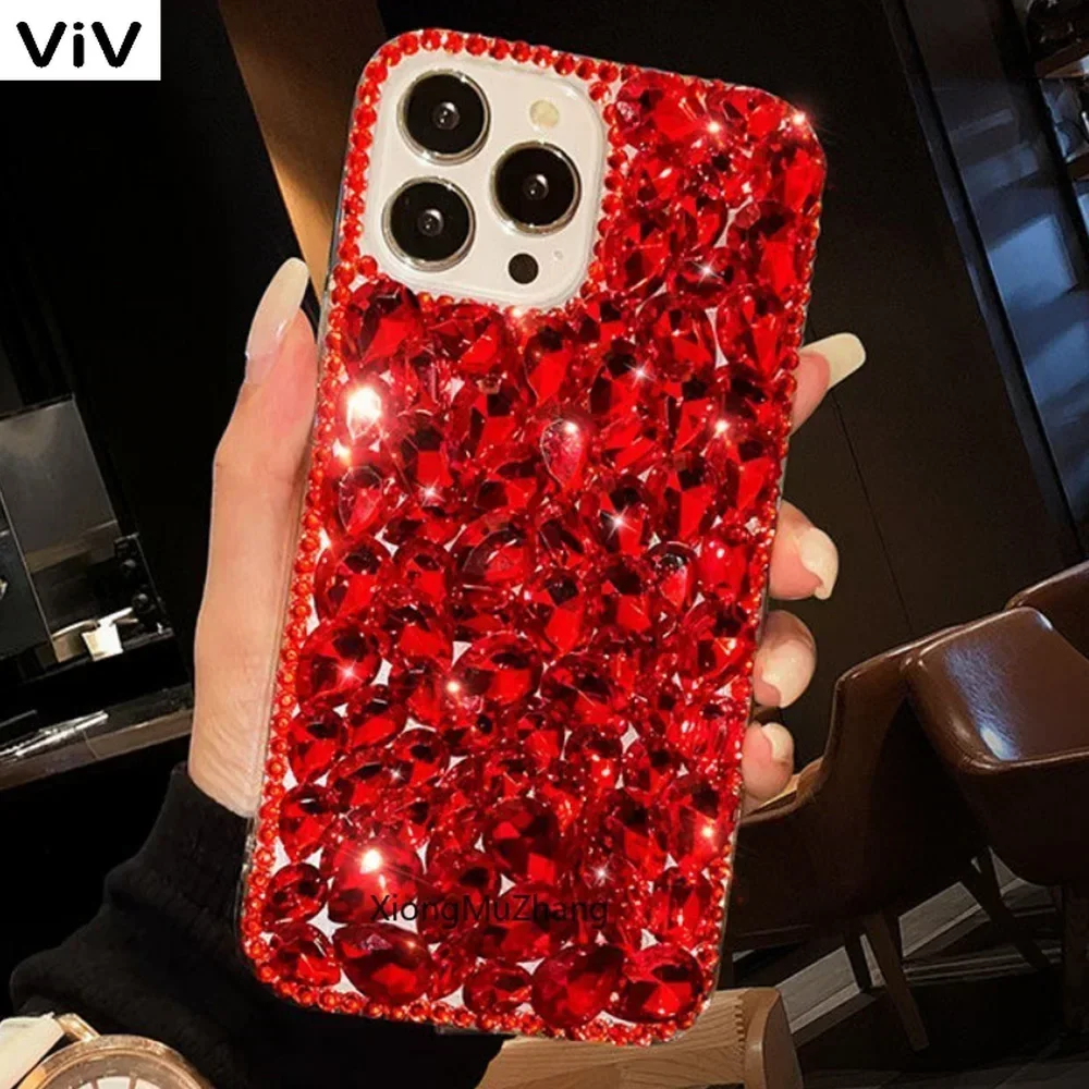 Luxury Bling Diamond Rhinestone Glitter Custom Case for Xiaomi Poco X6 Pro X5 X4 X3 NFC X3 Pro Poco M6 Plus M5 M4 Pro F6 F5 F4 v