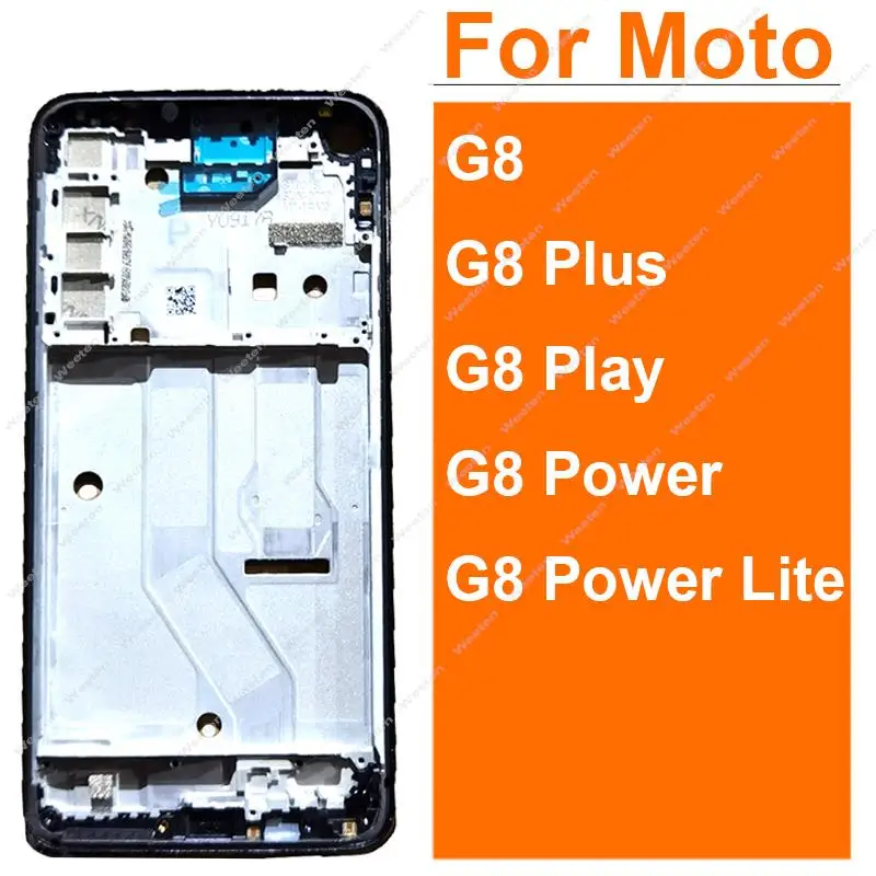 Middle Frame Housing For Motorola Moto G8 G8 Plus G8 Play G8 Power Lite Rear Middle Frame LCD Front Bezel Cover Replacement