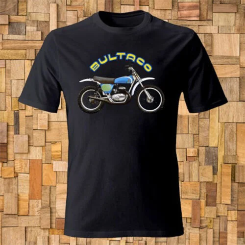 Logo de motocicleta Bultaco para hombre, negro