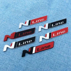 Metal Car Sticker N Line Badge Emblem Decal Front Grille for Hyundai I30 2021 Sonata Elantra Veloster Kona Tucson N Line Styling