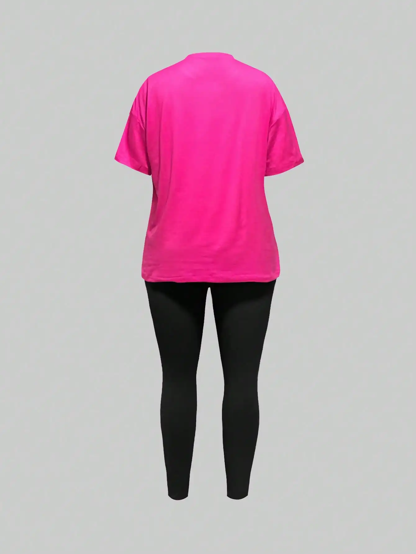 Damen-Set mit rosa T-Shirt und Leggings mit Nummer 23-Aufdruck, lässiges, sportliches zweiteiliges Outfit für Frühling und Sommer