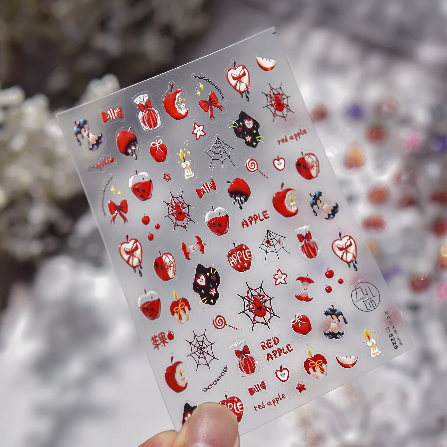Carino Halloween Delizioso Cibo Dessert Mela Ragno Adesivi per unghie di alta qualità Decorazione per unghie Decalcomanie Design T-5226