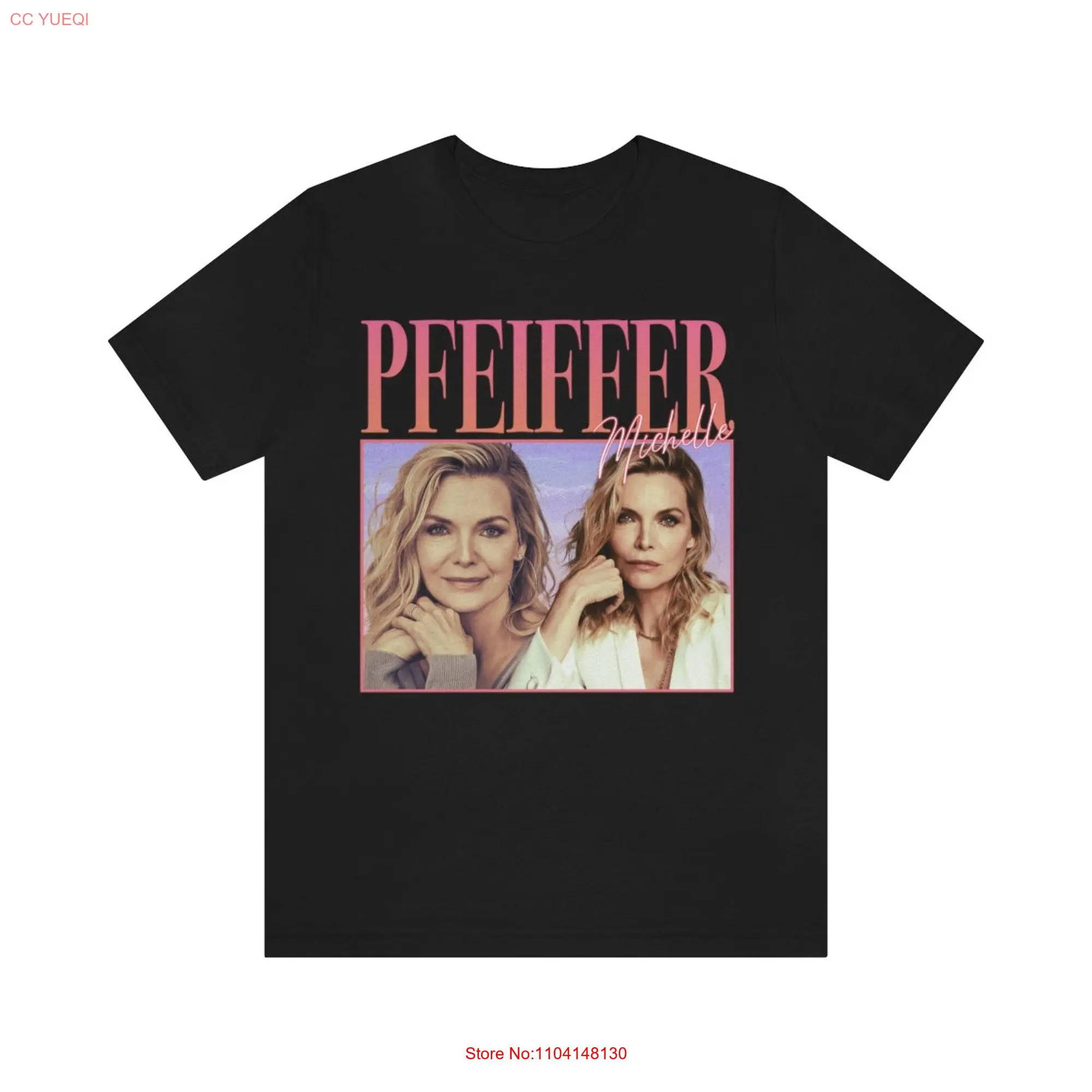 90's Retro style T shirt Michelle Pfeiffer long or short sleeves