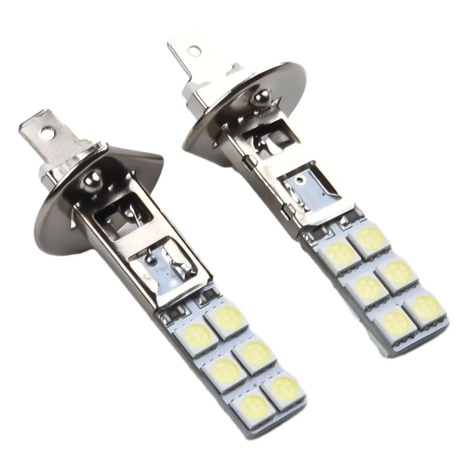 

2PCS H1 LED Headlight Kit Universal DC 12V 55W 6500K Super Bright White High Beam Fog Driving Bulbs Car Headlight Bulbs