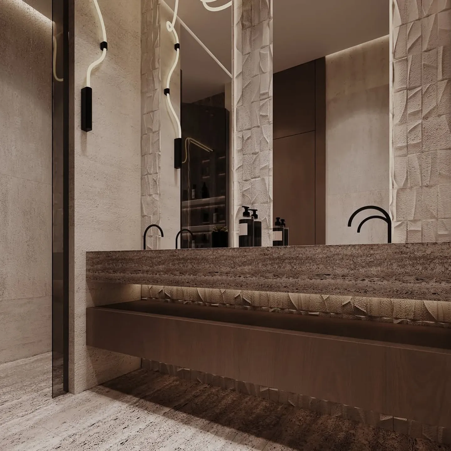 Any Size Custom Wabi Sabi Natural Travertine Marble Sink Seamless Floating Basin Waterproof Stain Proof Multi Stone Options Bath