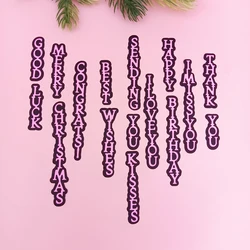 Alinacutle Birthday Vertical Words Metal Cutting Die Cut Etched Dies Christmas Scrapbooking Paper Craft Album Handmade Template