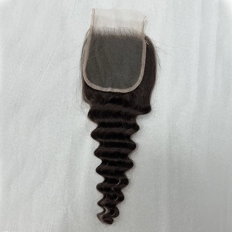 Premium # 2 colori sciolti onda profonda 3 pacchi + 1 chiusura capelli umani set remy vergine brasiliano look leggero perfetto morbido setoso