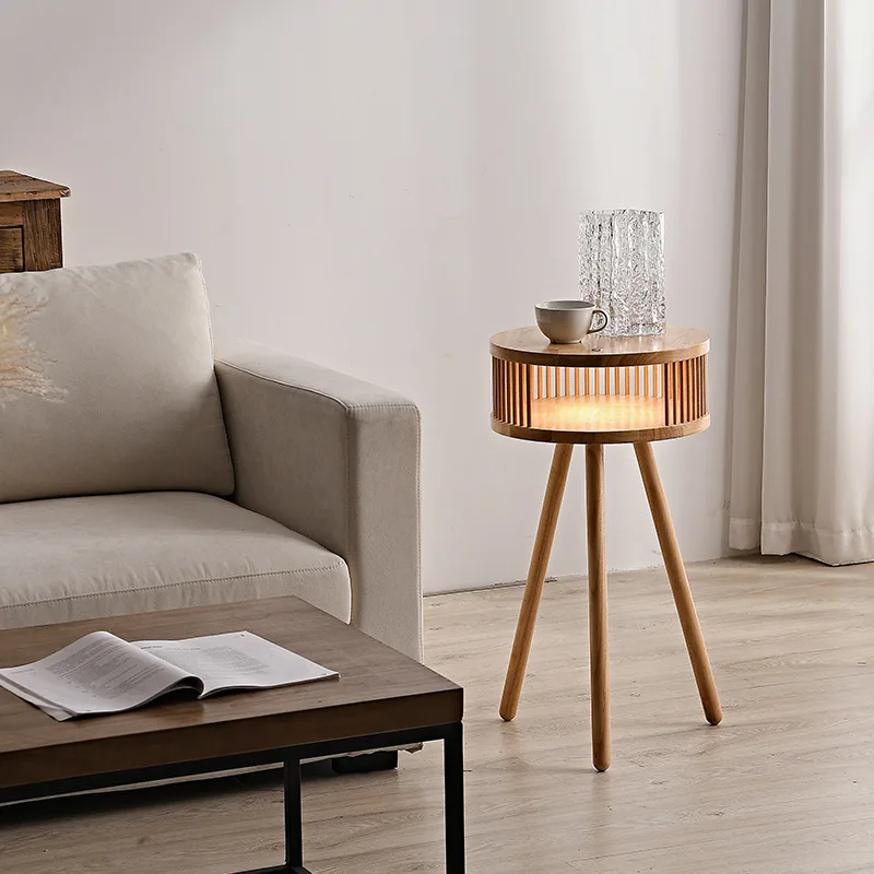 Log wind tea room floor lamp Japanese retro living room coffee table sofa side bedroom bedside bed and breakfast table lamp