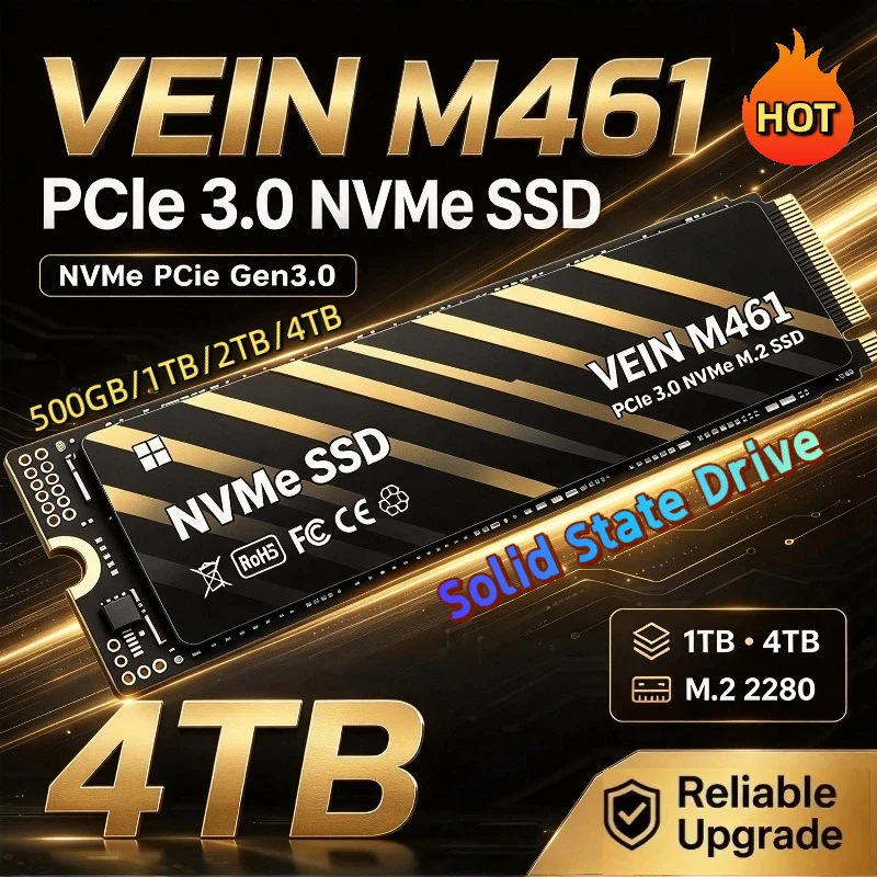 VEIN M461 M.2 2280 PCIe 3.0 NVMe SSD  Read High Speed 500GB-4TB Internal Gaming Solid State Drive For Laptop Desktop PC