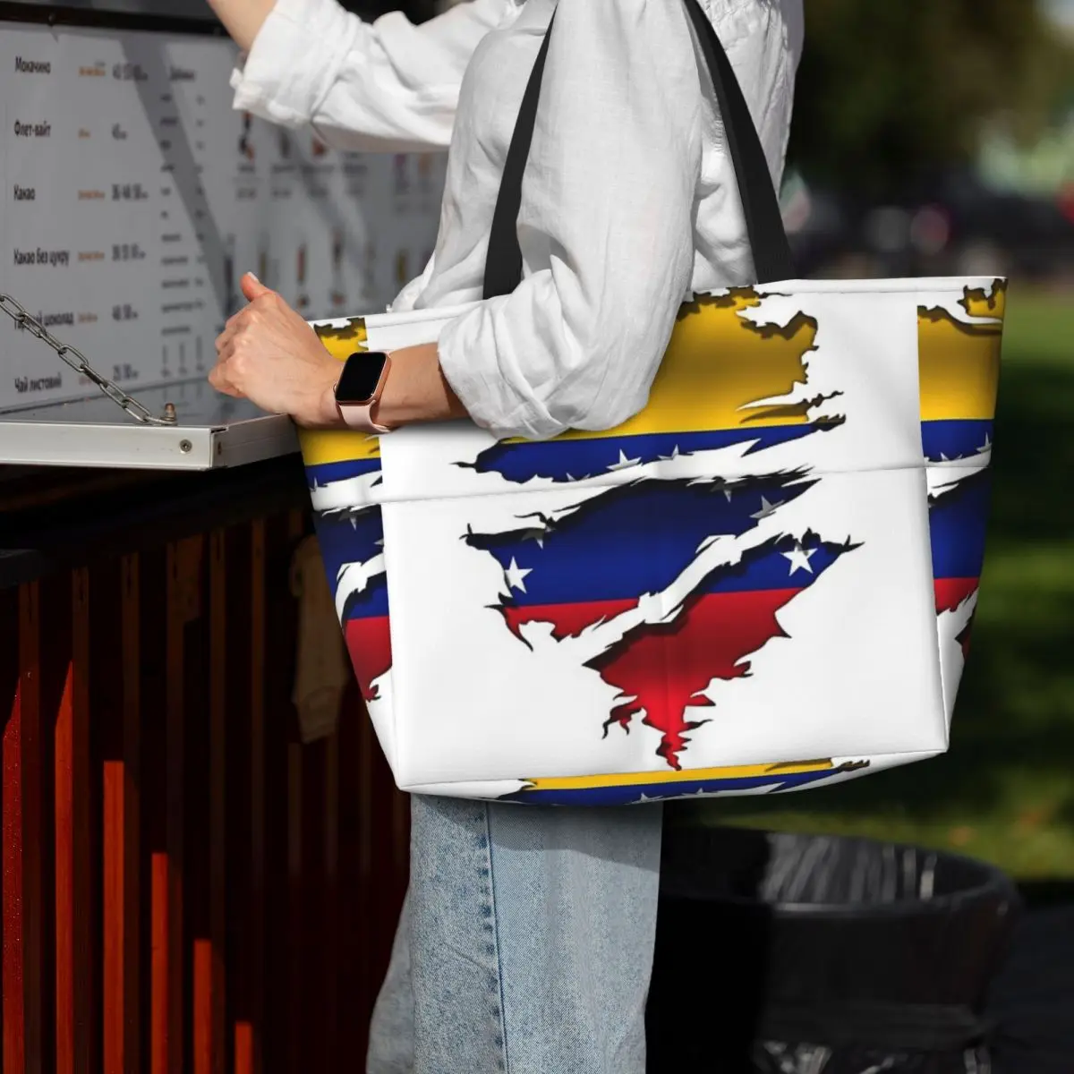 Venezuela Flag Beach Tote Bag Sport Gym Yoga Duffle Large Tote Bag Women Travel Bag Fitness bag