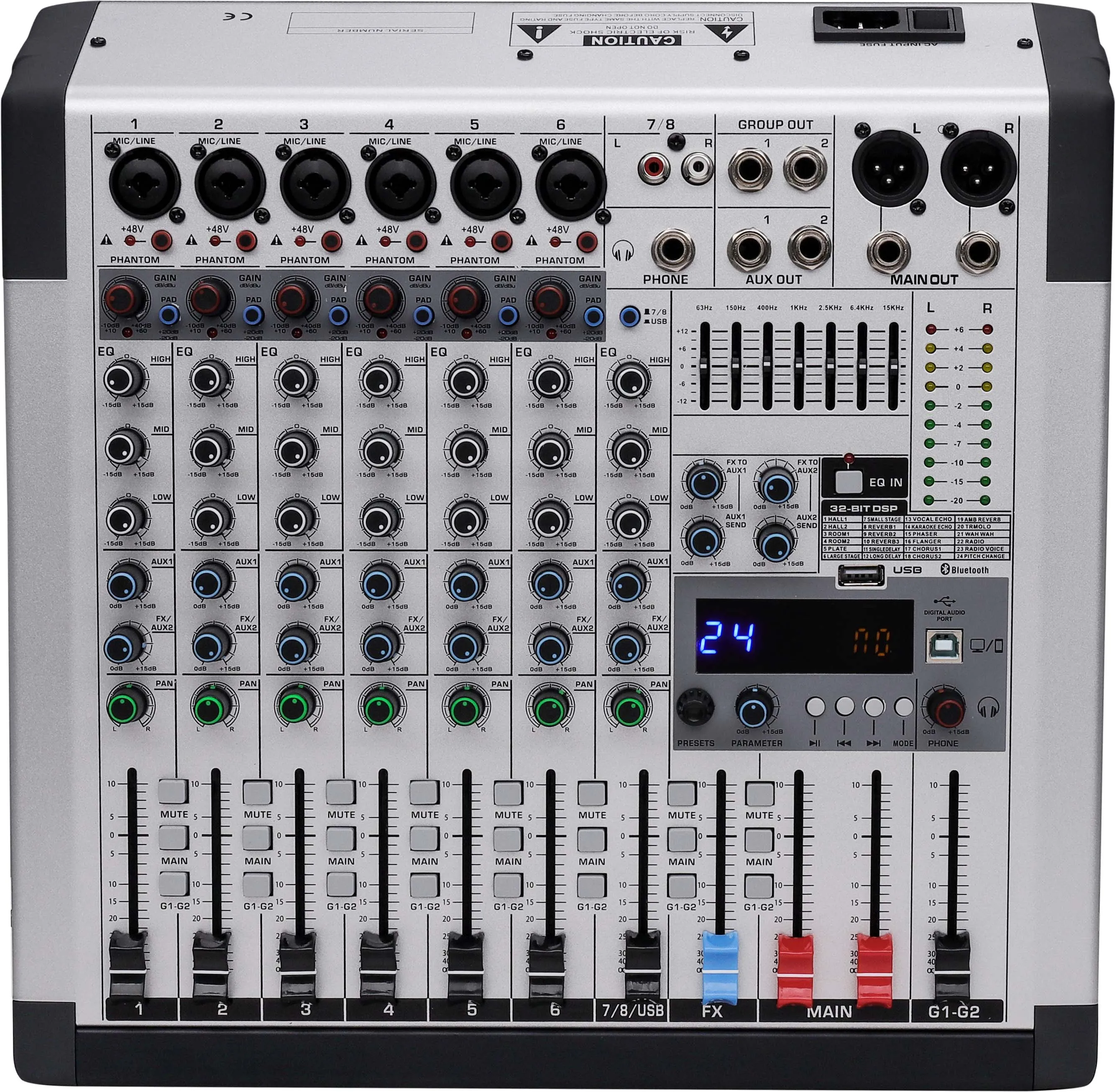 Professional Audio Equipment CM Sound System 8-Channel DJ Controller Mixer Stage Performance Metal Case