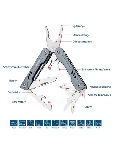 NexTool S11 11 In 1 Mini Sailor Pliers Multi Tool Pocket Knife Folding Tools Outdoor Wire Cutters Card Pin Screwdriver Scissors
